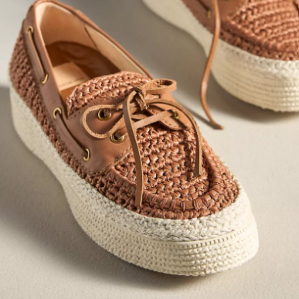 Dolce Vita Raffia Platform Boat Shoes - Brand New